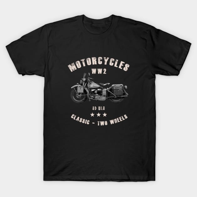 Harley WLA Retro Vintage Motorcycle WW2 T-Shirt by Jose Luiz Filho